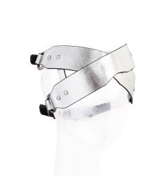 Cowhide Eye Mask Binding Training Blindfold Toy (Color: SILVER)