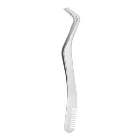 Eyelash With Comb Aid Metal Tweezers Beauty Tools (Color: SILVER)
