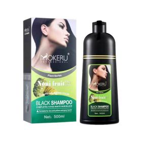 Organic Natural Fast Hair Dye Only 5 Minutes Noni Plant Black Hair Color Dye Shampoo (Option: Black-500ml)
