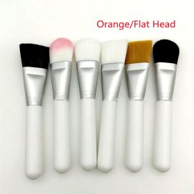 Beauty Salon Lint-free Mask Blending Tartaric Acid Large Body Brush Fiber Wool (Option: Matte Silver-Orange Flat Head)
